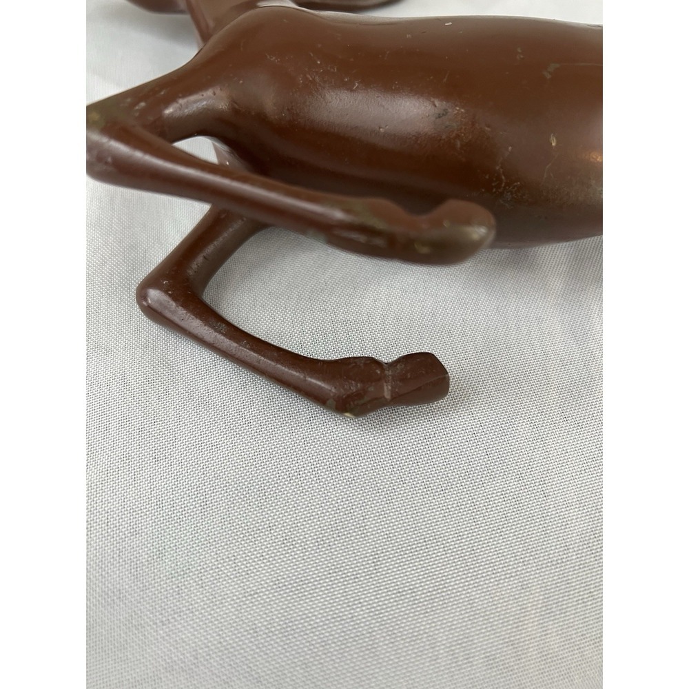 Vintage Cast Metal Reindeer Figurine Mid Century Style Deer Sculpture Brown - Picture 13 of 16